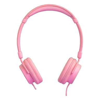 soft pink headphones, shiny and smooth curves sticker