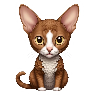 brown colored cornish rex cat sticker