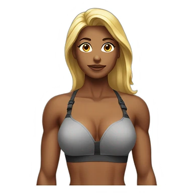 Muscular woman bikini sticker