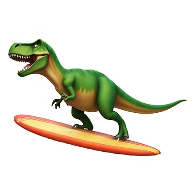 T-rex on surf sticker