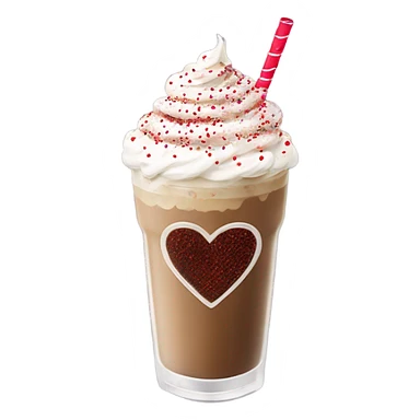 valentines themed iced coffe sticker