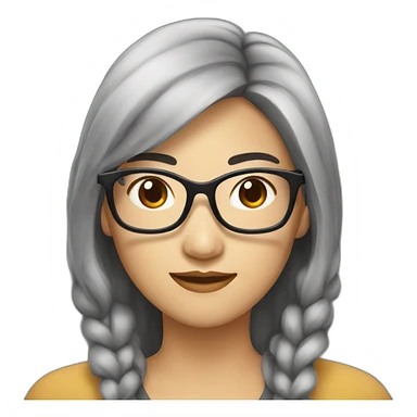 une femme asiatique brune à lunette sticker