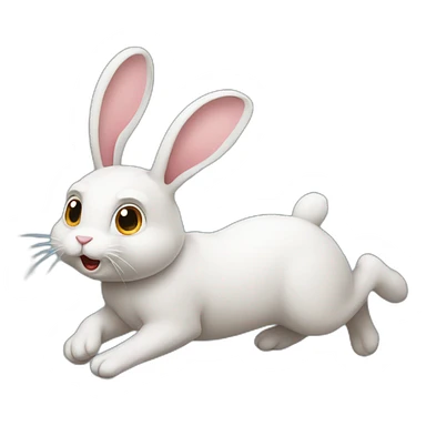 rabbit running late sticker