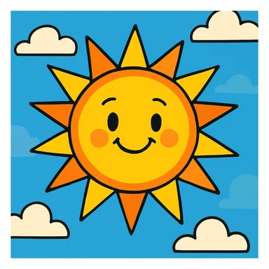 sunshine vibrant cartoon style sticker