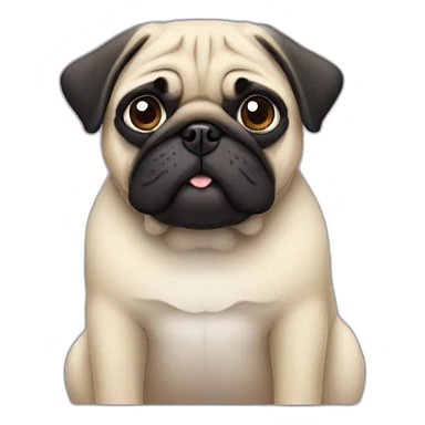 A pug with a labra sticker