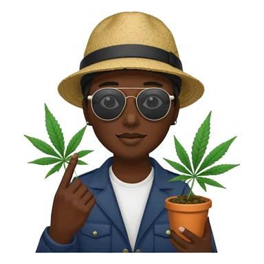 gang dealer with cannabis on a hand sticker
