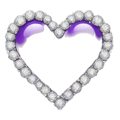 Heart purple with diamonds sticker