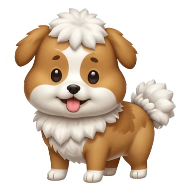 a full body of cute dog with puffer sticker