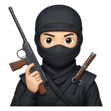 Ninja  with gun  sticker