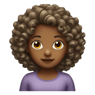 small girl with curly hair sticker