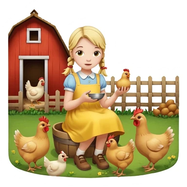 Girl feeding chickens – Pigtails, yellow dress



 sticker