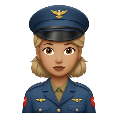 female soldier different hair style sticker