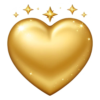 A golden heart with golden sparkles  sticker