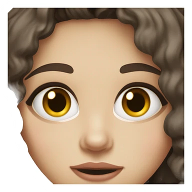 Girl, sickly pale skin, hazel eyes, super dark brown wavy hair sticker