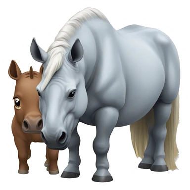 horse and rhino sticker