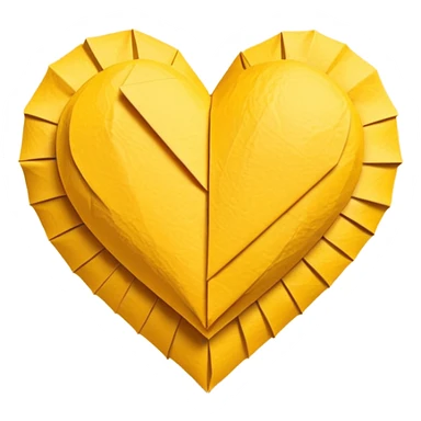 Heart made of yellow paper  sticker