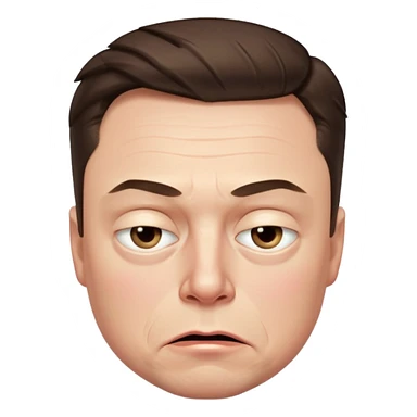 elon musk grumpy clearly offended by something with some small tears under his eyes sticker