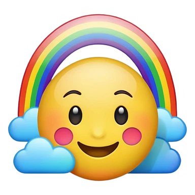 emoji with rainbow  sticker