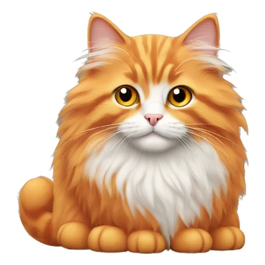 Orange fluffy cat sticker