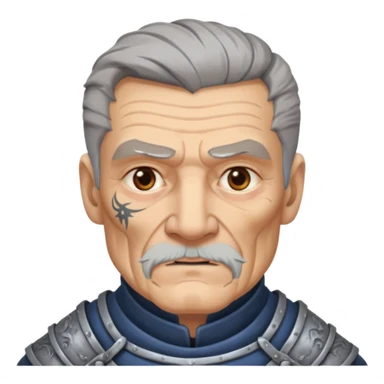 elderly tattooed knight sticker