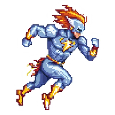 Reverse Flash speedster villain running with lightning sticker