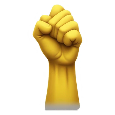 simple yellow raised fist sticker