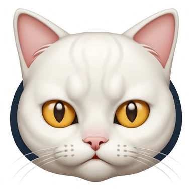 Un chat blanc qui est grincheux avec la tête plate  sticker