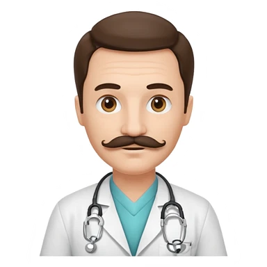 doctor with mustache sticker