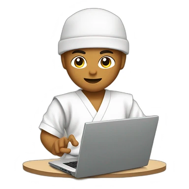 Karate kid using a computer sticker