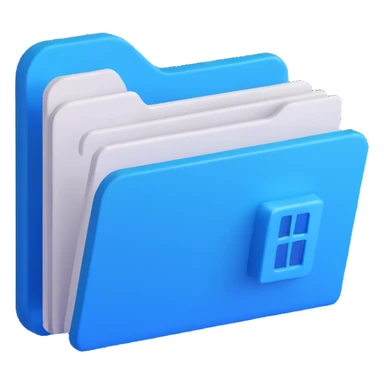 Windows 11 folder icon, modern, blue, slightly 3D, no text sticker