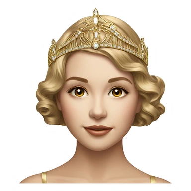 art deco style tiara gold  sticker