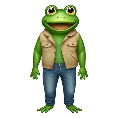 Frog wearing pants sticker