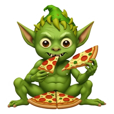 Goblin eating pizza sticker