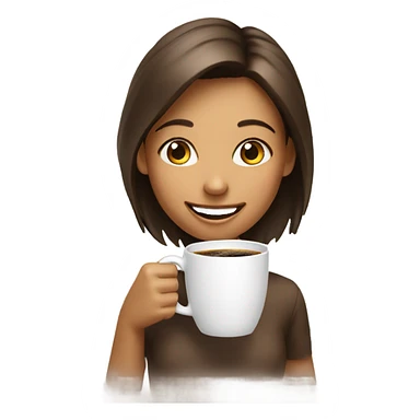 smiling girl with coffee cup  sticker