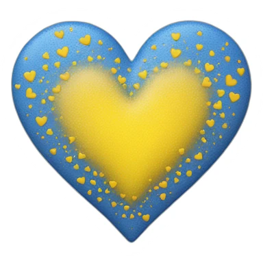 Yellow and blue heart sticker