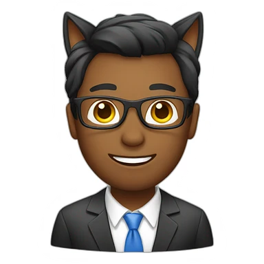 office worker with cat ears sticker