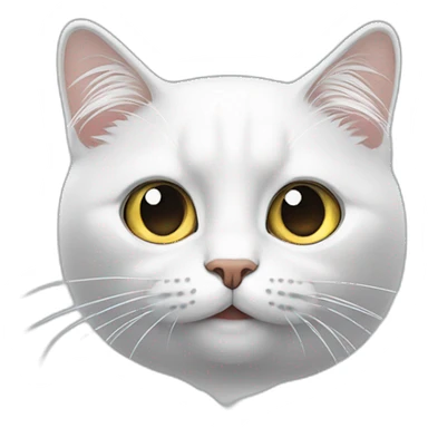 chat blanc avec des yeux averon  sticker