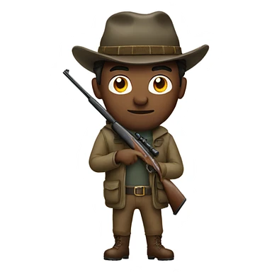 Man with hunting rifle sticker