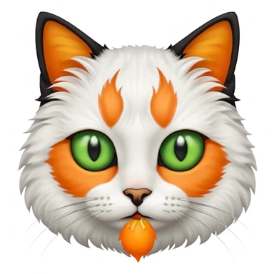 گربه ای که نصف سورتش سفیده ونصف صورتش مشکی هست sticker