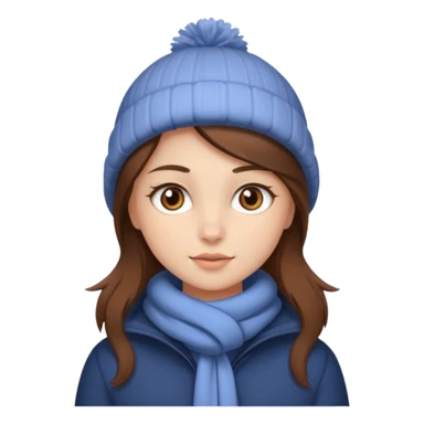 Niña  pequeño ojos castaños, pelo castaño, ropa invierno sticker