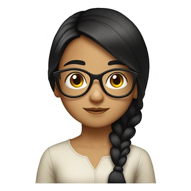 A girl with black hair wearing a glasses with much longer than this one    hair and looks like north eastern indian   sticker