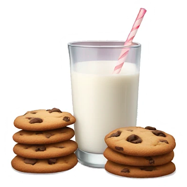 cookies and a glass of milk sticker