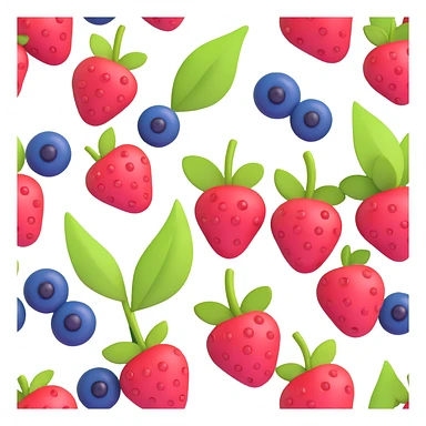 red and blue berries with green leaves sticker