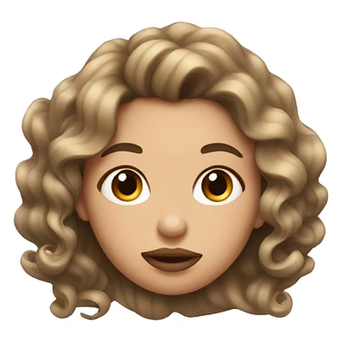 Girl with big lips curling her hair  sticker