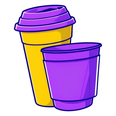 yellow disposable cup sticker