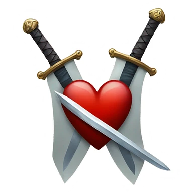 Heart with sword through it sticker