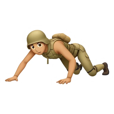 Army crawling  sticker