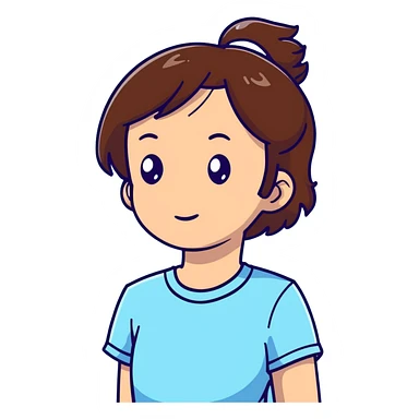 brown haired girl sweating sticker