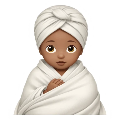newborn black baby girl in a swaddle sticker