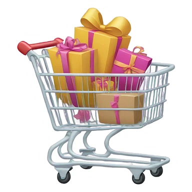 shopping cart full of gift bags sticker